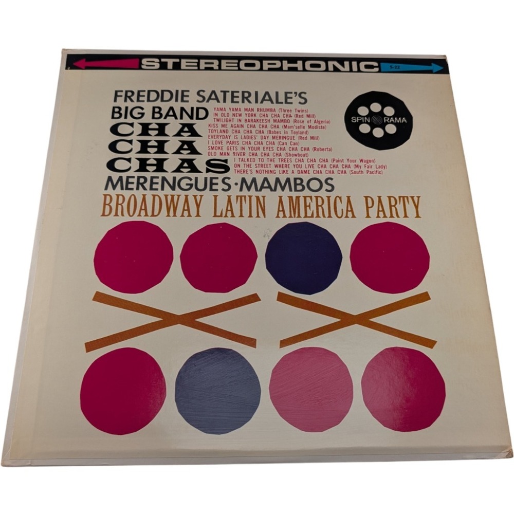 Freddie Sateriale Big Band Cha Chas Merengues Mambos LP Stereo 1958 S22 EX VG